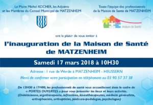 Invitation inauguration maison sante matzenheim
